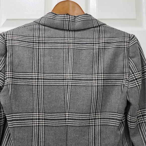 Alice + Olivia Paulene Plaid Wool Blend French Cuff Sparkle Blazer Size 2 - Picture 14 of 17